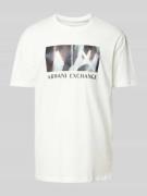 ARMANI EXCHANGE T-Shirt mit Label-Print in Weiss, Größe L