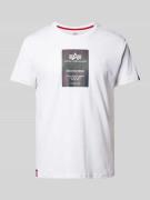 Alpha Industries T-Shirt mit Rundhalsausschnitt in Weiss, Größe L