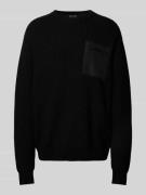 Antony Morato Strickpullover mit Brusttasche in Black, Größe S