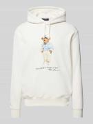 POLO RALPH LAUREN Hoodie mit Motiv- und Label-Print in Weiss, Größe XL