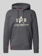 Alpha Industries Hoodie mit Label-Print in Anthrazit, Größe L