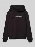 Calvin Klein Jeans Hoodie mit Label-Print in Black, Größe 140