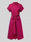 Lauren Ralph Lauren Midikleid mit Bindedetail Modell 'HAKAN' in Fuchsi...