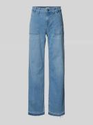 Milano Italy Used-Look-Jeans mit weitem Bein in Jeansblau, Größe 36