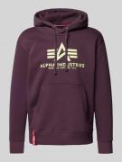 Alpha Industries Hoodie mit Label-Print in Violett, Größe XL