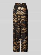 Kaffe Wide Leg Stoffhose mit elastischem Bund Modell 'laila' in Black,...