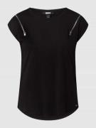 DKNY T-Shirt aus Baumwoll-Modal-Mix in Black, Größe XS