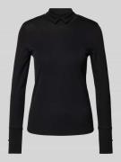 Marc Cain Longsleeve mit Umlegekragen in Black, Größe 34