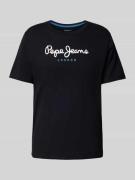Pepe Jeans T-Shirt mit Label-Print Modell 'EGGO' in Black, Größe S