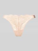 Guess String mit Spitzenbesatz Modell 'JANE' in Beige, Größe L