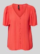 Vero Moda Comfort Fit Bluse mit Stoffknöpfen 'KANVA' in Rot, Größe 46