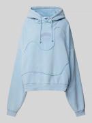 Review Oversized Hoodie mit Kapuze in Rauchblau, Größe XXS