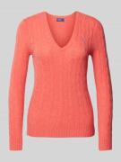 POLO RALPH LAUREN Strickpullover aus Wolle-Kaschmir-Mix mit Zopfmuster...