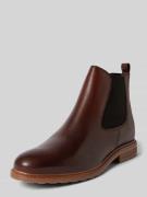 Tamaris Chelsea Boots aus Leder mit Ziernaht in Dunkelbraun, Größe 39