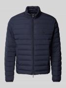 Emporio Armani Steppjacke mit Label-Patch in Marine, Größe 48