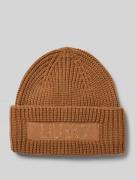 Liu Jo White Beanie mit Label-Patch in Beige, Größe 1