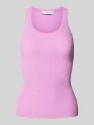 Mango Slim Fit Tanktop in Ripp-Optik Modell 'RIRI' in Pink, Größe L