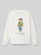 Polo Ralph Lauren Kids Longsleeve mit Motiv- und Label-Print in Offwhi...