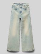 Blue Effect Wide Leg Jeans mit Label-Patch in Hellblau, Größe 146