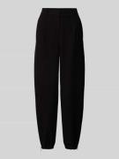 MAC Tapered Fit Stoffhose mit Bundfalten Modell 'Olivia' in Black, Grö...