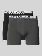 Tom Tailor Slim Fit Trunks mit Label-Schriftzug am Bund in Anthrazit, ...