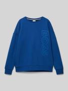 Boss Sweatshirt mit Rundhalsausschnitt und Logo-Print in Blau, Größe 1...