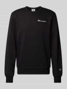 CHAMPION Sweatshirt mit Label-Stitchings in Black, Größe L