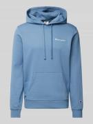 CHAMPION Hoodie mit Label-Stitching in Blau, Größe L