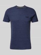 Superdry T-Shirt mit Label-Stitching in Marine Melange, Größe L