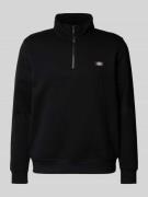 Dickies Sweatshirt mit Label-Patch Modell 'OAKPORT QUARTER' in Black, ...