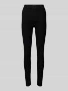 Pieces Slim Fit High-Waist-Jeans mit Label-Patch in Black, Größe M/32