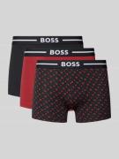 BOSS Trunks mit elastischem Label-Bund im 3er-Pack in Dunkelrot, Größe...