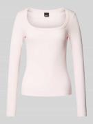 Gina Tricot Longsleeve mit Feinripp in Rosa, Größe M