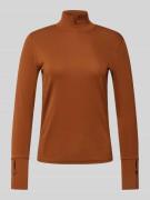 Marc Cain Longsleeve mit Stehkragen in Cognac, Größe 36