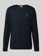 Gant Longsleeve mit Label-Stitching in Black, Größe XXL