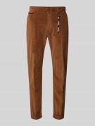 Strellson Slim Fit Cordhose mit Anhänger in Hazel, Größe 32/32