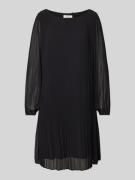 s.Oliver BLACK LABEL Fließendes Langarmkleid aus plissiertem Chiffon i...