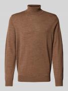 Christian Berg Men Strickpullover mit Rollkragen in Mittelbraun Mel, G...