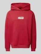 Hugo Blue Hoodie mit Label-Print Modell 'Nimayho' in Rot, Größe M