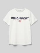 Polo Sport T-Shirt mit in Ecru, Größe S