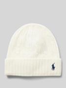 Polo Ralph Lauren Beanie mit Label-Stitching in Offwhite, Größe 1