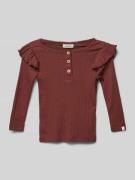 Lil Atelier Top mit Rundhalsausschnitt Modell 'RACHEL' in Aubergine, G...