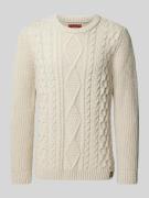 Superdry Strickpullover mit Zopfmuster Modell 'Jacob' in Offwhite, Grö...