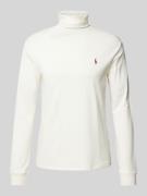 Polo Ralph Lauren Longsleeve mit Rollkragen und Label-Stitching in Wei...