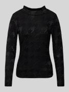 s.Oliver BLACK LABEL Slim Fit T-Shirt mit Hahnentrittmuster in Black, ...