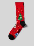 Happy Socks Socken mit Label-Stitching Modell 'Happy Holidays' in Hell...