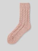 camano Socken mit Zopfmuster in Rosa, Größe 39-42