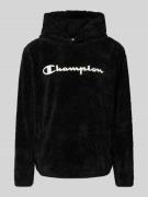 CHAMPION Hoodie mit Label-Stitching in Black, Größe L