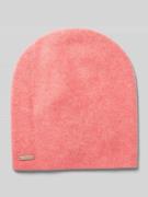 Seeberger Beanie aus reinem Kaschmir mit Label-Detail in Pink, Größe 1