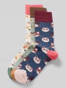 DillySocks Socken mit Motiv-Stitching Modell 'Precious Pets' im 3er-Pa...